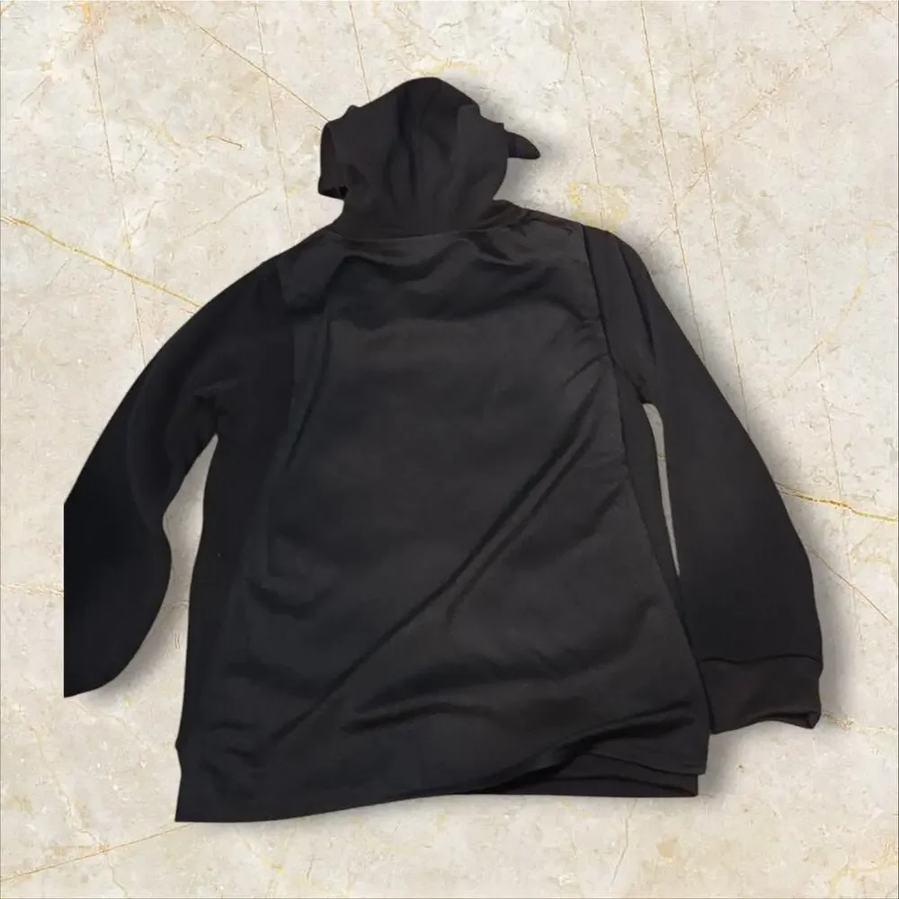 Batman Black‎ Full Zip Hoodie With Mask And Detachable Cape Boys Size Medium NWT